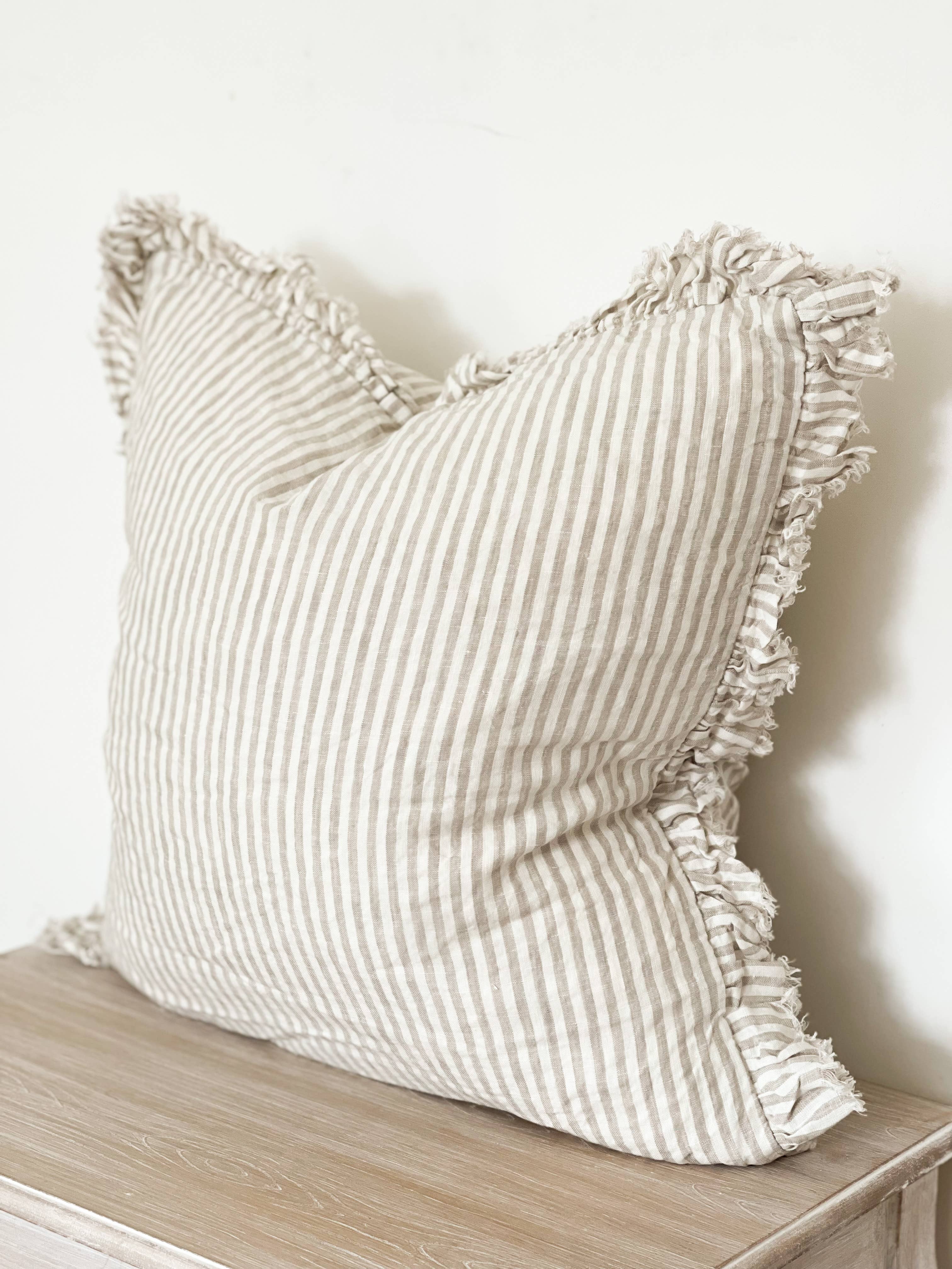 Paige Ruffled Linen Cushion Cover