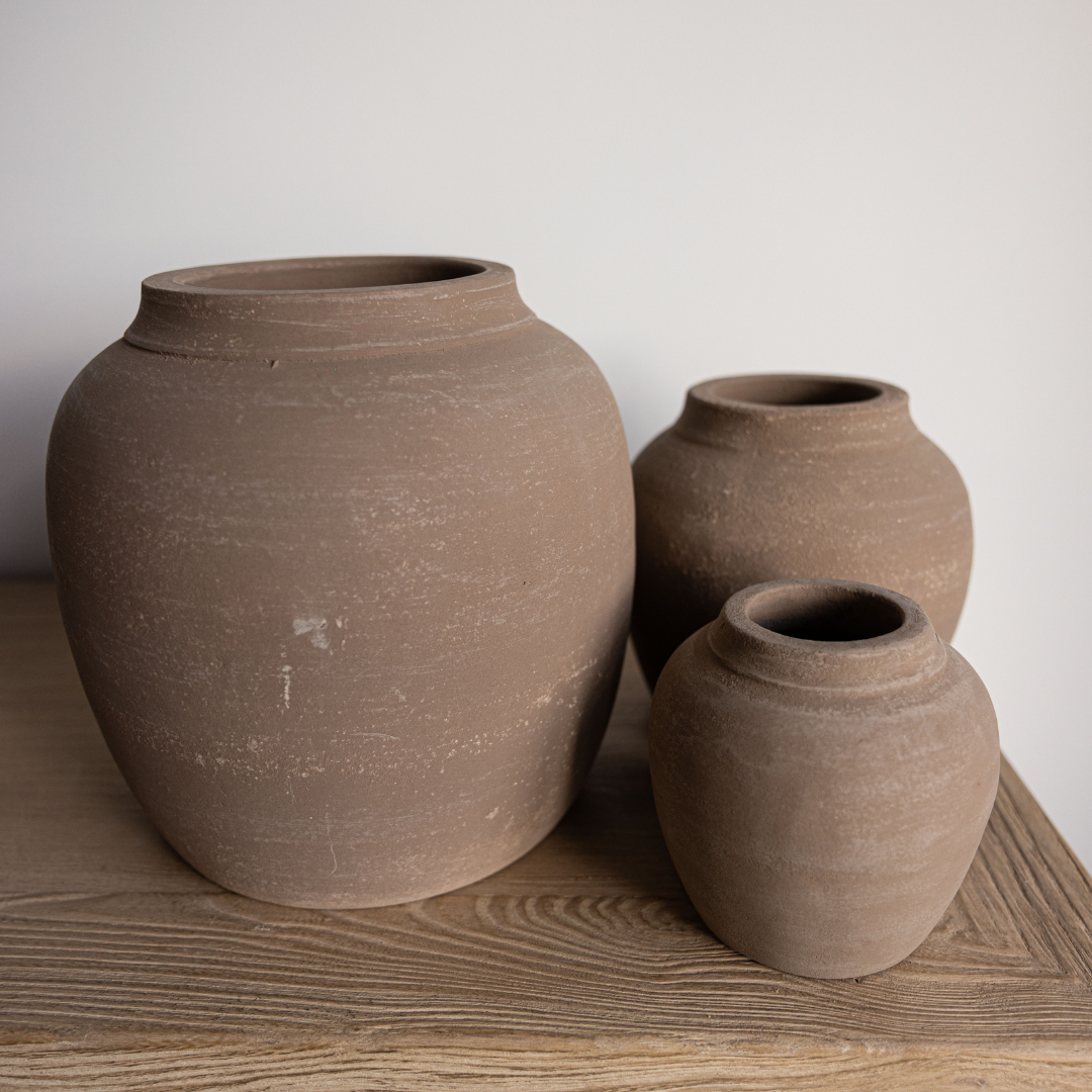 Hugo Grey Wash Round Vase