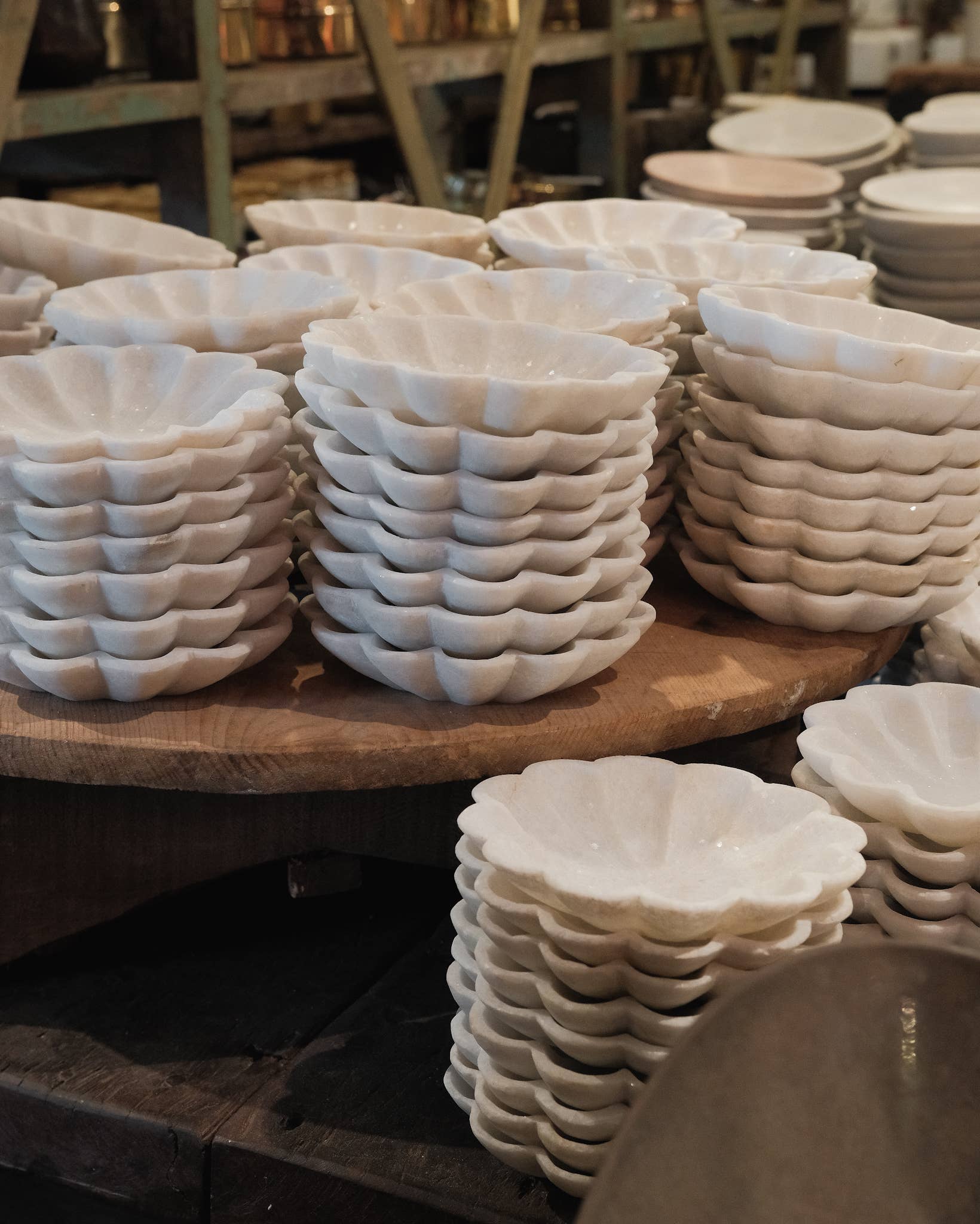 Scalloped Shell Marble Bowl