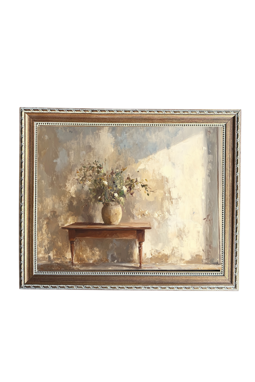 Vintage Dried Flower Pot Framed Art